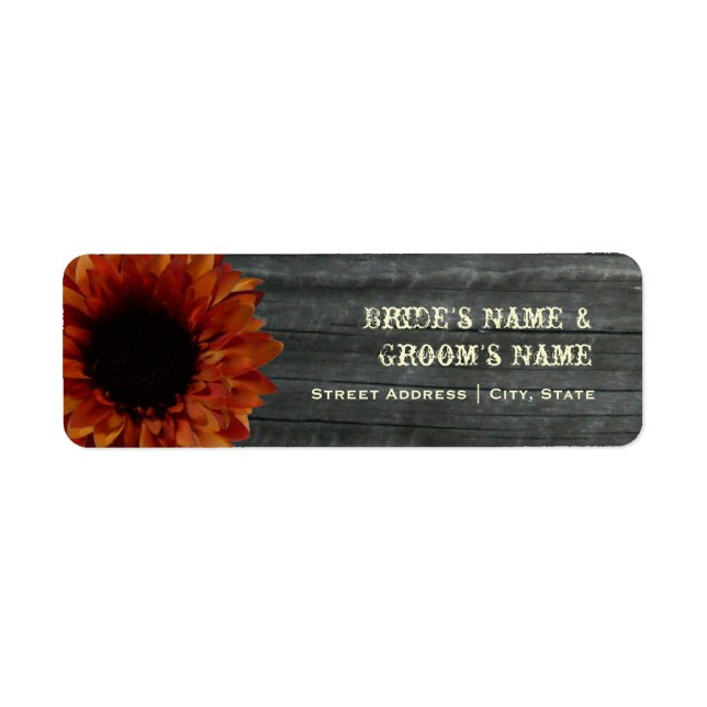 Étiquette de adresse mariage de automne - Tourneso (Devant)