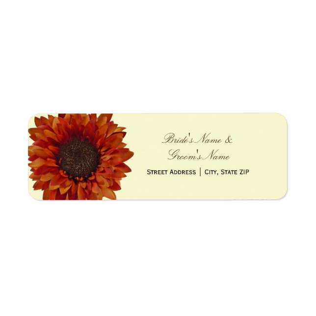 Étiquette de adresse mariage de automne - Tourneso (Devant)