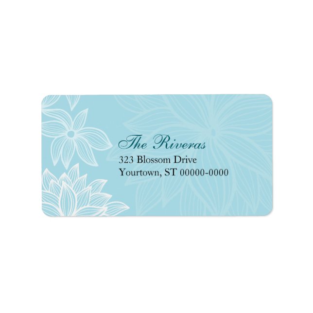 Étiquette de adresse Mariage de Bloom Sapphire (Devant)