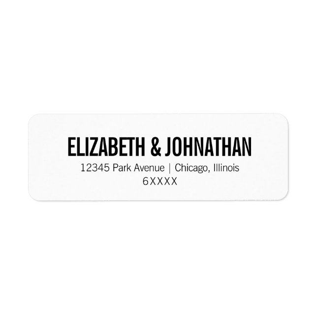 Étiquette de adresse Mariage de typographie simple (Devant)