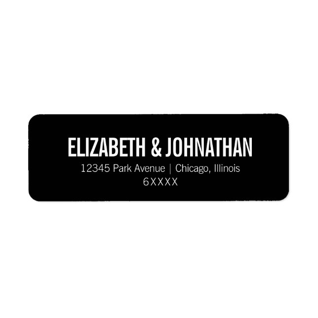 Étiquette de adresse Mariage de typographie simple (Devant)