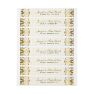 Étiquette de adresse mariage Doré Fissures Beige D