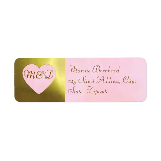 Étiquette de adresse mariage | Ensemble rose Rose  (Devant)