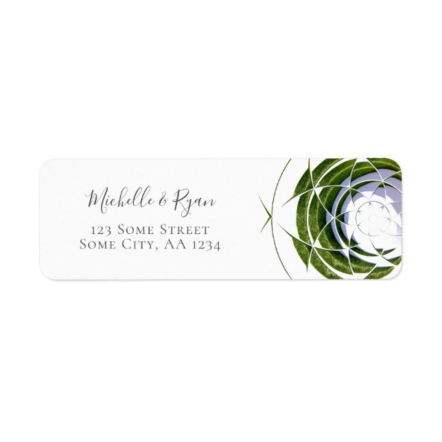 Étiquette de adresse Mariage Feuille Olive moderne (Devant)