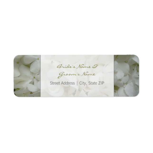 Étiquette de adresse mariage - Fleurs blanches (Devant)
