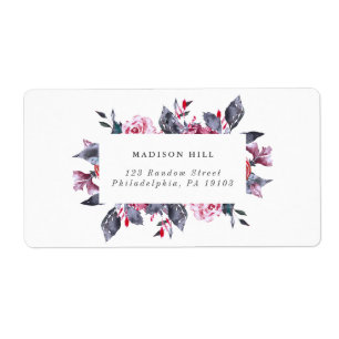 Étiquette de adresse Mariage floral de Burgundy Fa