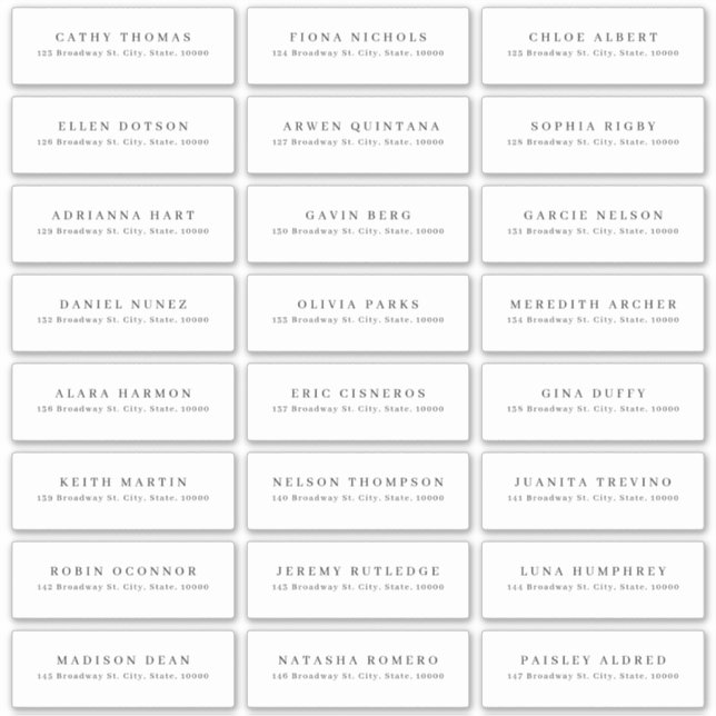 étiquette de adresse mariage moderne minimaliste (Devant)