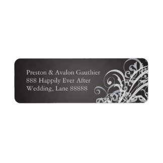 Étiquette de adresse Mariage noir blanc exquis