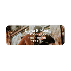 Étiquette de adresse Mariage photo superposer