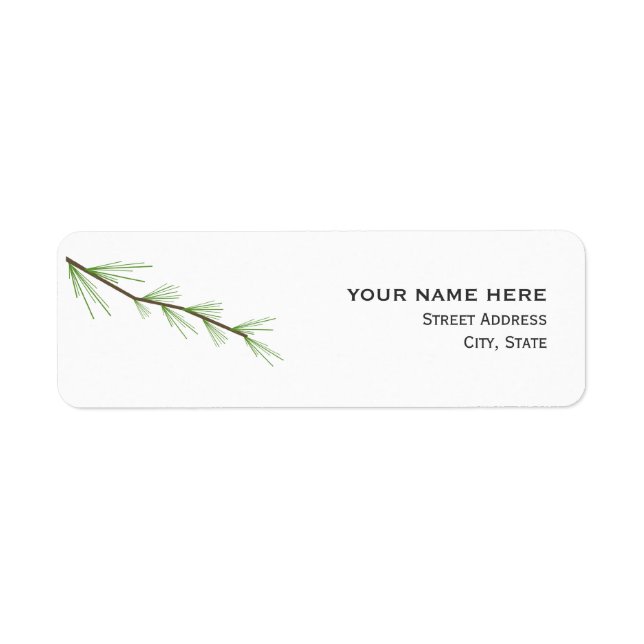 Étiquette de adresse Mariage Pine Bough (Devant)