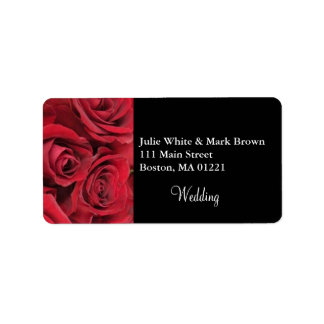 Étiquette de adresse Mariage Red Rose