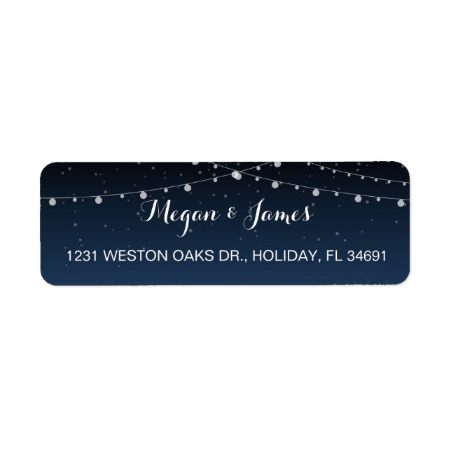 Étiquette de adresse Mariage Rustique Starry Night (Devant)