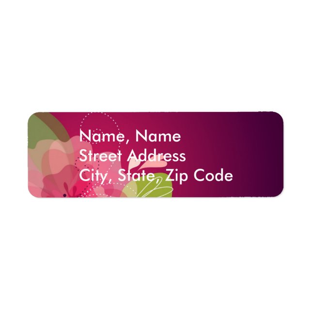 Étiquette de adresse Mariage Violet Floral (Devant)