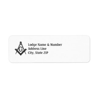 Étiquette de adresse Masonic Lodge de style vintag