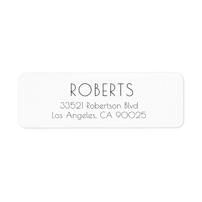 Étiquette de adresse minimaliste (Devant)