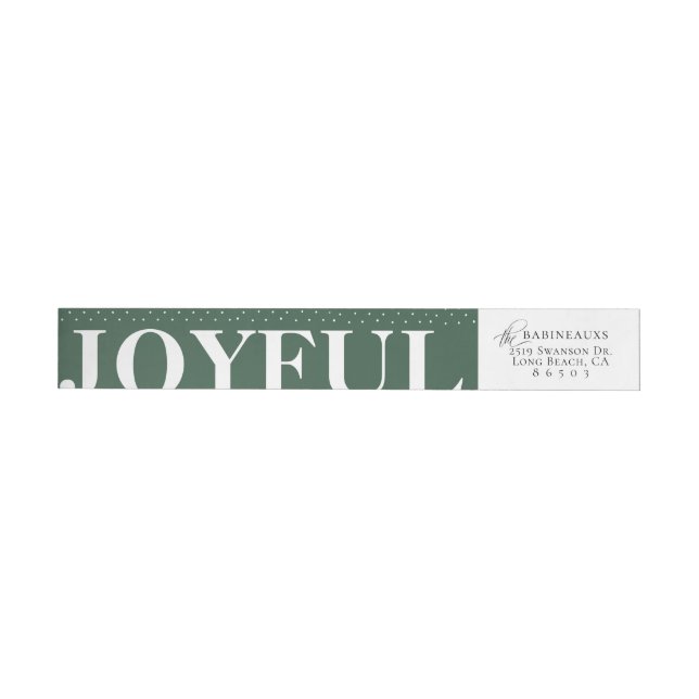 Étiquette de adresse moderne Bold JOYFUL Green Wra (Individuel)