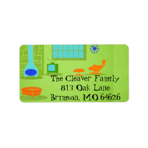 Étiquette de adresse moderne du milieu du siècle