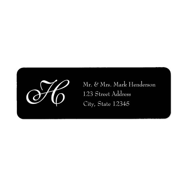 Étiquette de adresse monogramme (Devant)