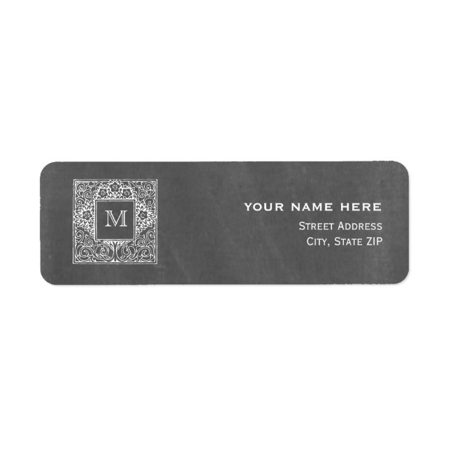 Étiquette de adresse Monogramme Mariage inspiré du (Devant)