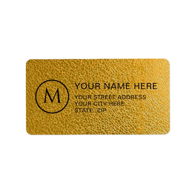 Étiquette de adresse Monogramme personnalisé Motif (Devant)