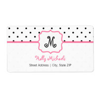 Étiquette de adresse Monogramme - Point Polka / Ro