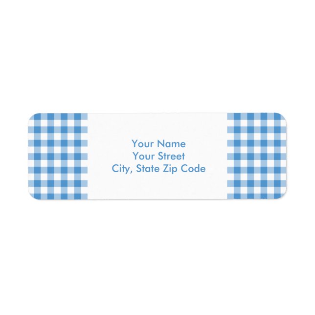 Étiquette de adresse Motif bleu clair et blanc En  (Devant)