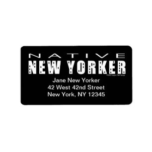 Étiquette de adresse noir natif New Yorker