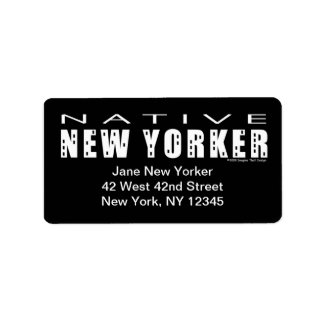 Étiquette de adresse noir natif New Yorker
