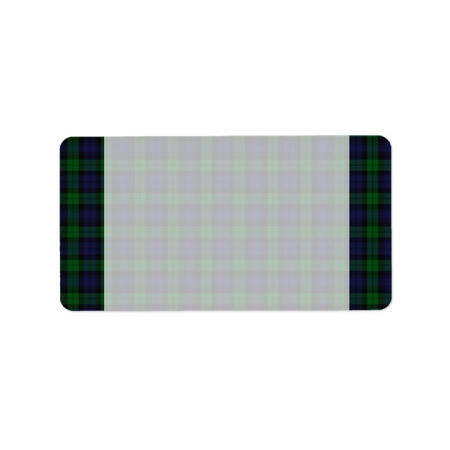 Étiquette de adresse noir Tartan noir (Devant)