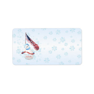 Étiquette de adresse patriotique de Noël de