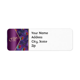 Étiquette de adresse Peacock Plum Purple