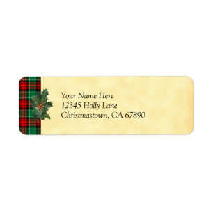 Étiquette de adresse personnalisé Holly Red Green 