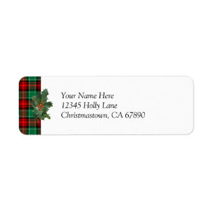 Étiquette de adresse personnalisé Holly Red Green 