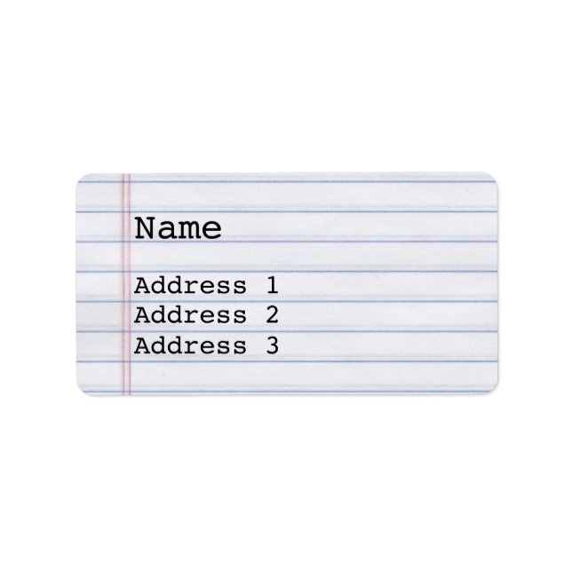 Étiquette de adresse personnalisé papier carnet (Devant)