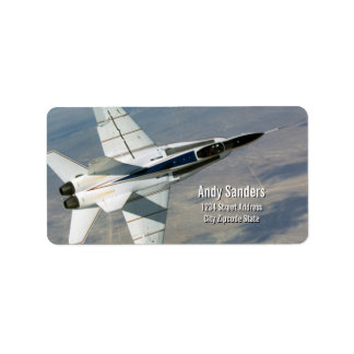 Étiquette de adresse personnel F18 Hornet Jet Figh