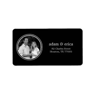 Étiquette de adresse photo de cadre élégant (noir)