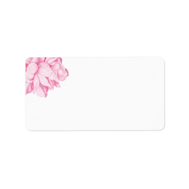 Étiquette de adresse Pink Peony (Devant)