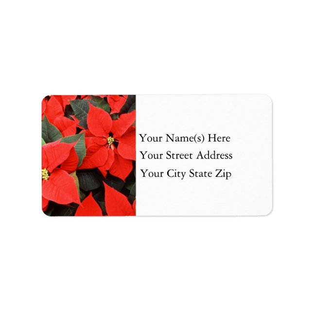 Étiquette de adresse Poinsettias (Devant)