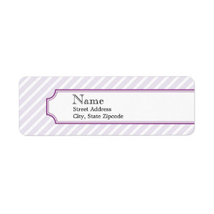 Étiquette de adresse pourpre de retour de rayure
