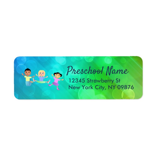 Étiquette de adresse préscolaire (Devant)