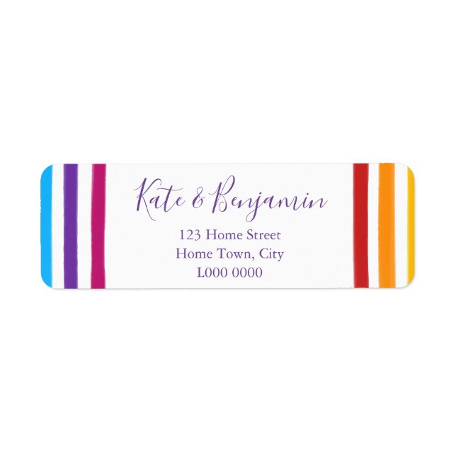Étiquette de adresse Rainbow Watercolor (Devant)