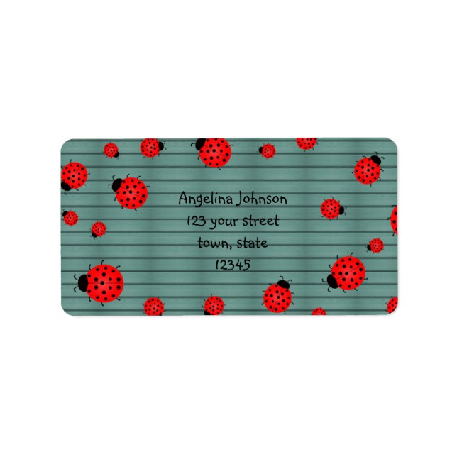 Étiquette de adresse Red Cute Ladybugs (Devant)