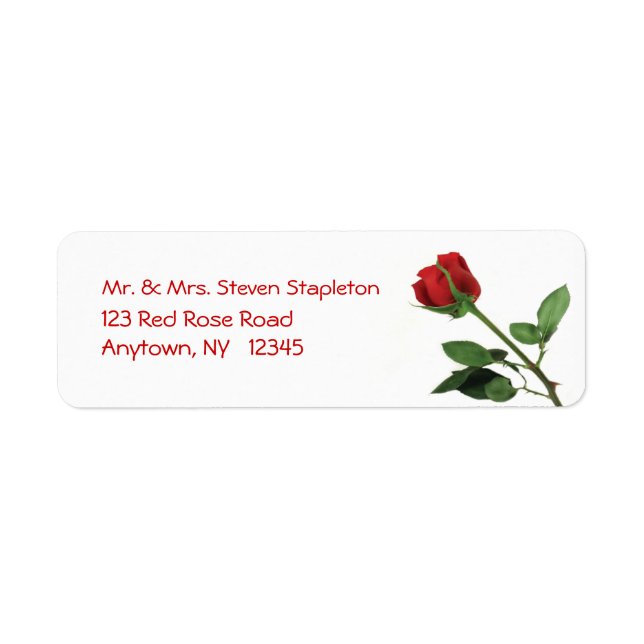 Étiquette de adresse Red Rose (Devant)