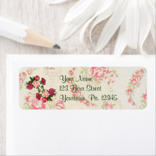 Étiquette de adresse rose de roses