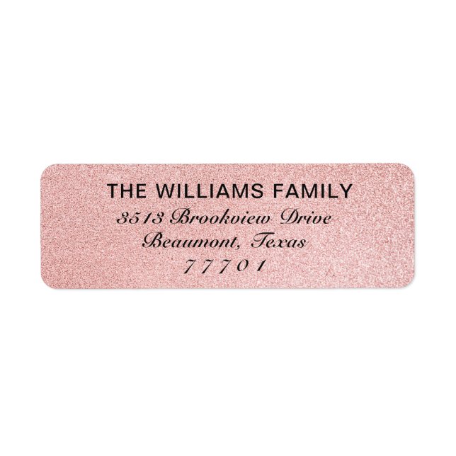 Étiquette de adresse Rose Gold brillant de luxe (Devant)