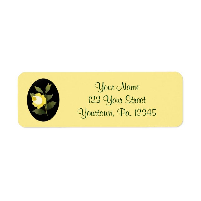 Étiquette de adresse rose jaune (Devant)