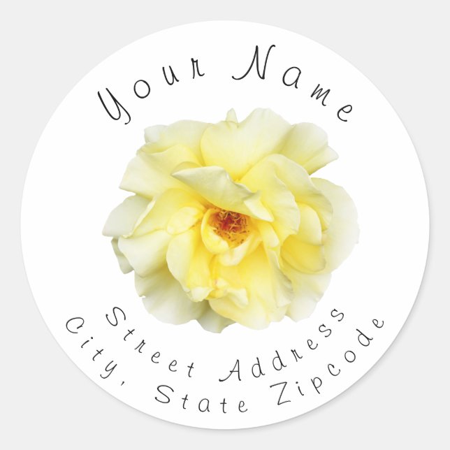 Étiquette de adresse rose jaune doux (Devant)