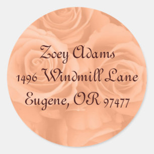 étiquette de adresse rose orange