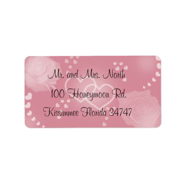 Étiquette de adresse rose pâle rose (Devant)