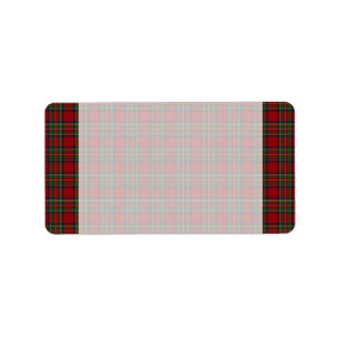 Étiquette de adresse royal de blanc de tartan
